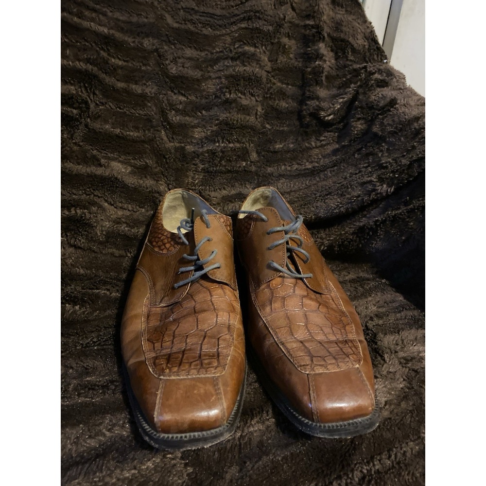 Florsheim Barletta Dress Shoes Men 11EEE Brown Good Alligator Leather 18102-03
